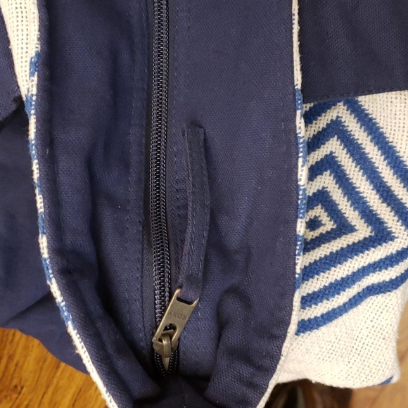 ROXY "Heart By The Sea" Large Tote Bag Beach Weekender Knit Canvas Boho Aztec - Picture 11 of 16